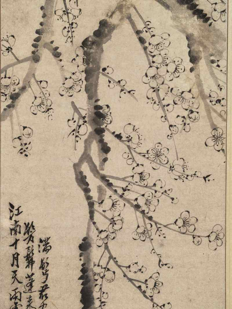 壬寅（1782年）作 罗聘（款） 墨梅 - 图3