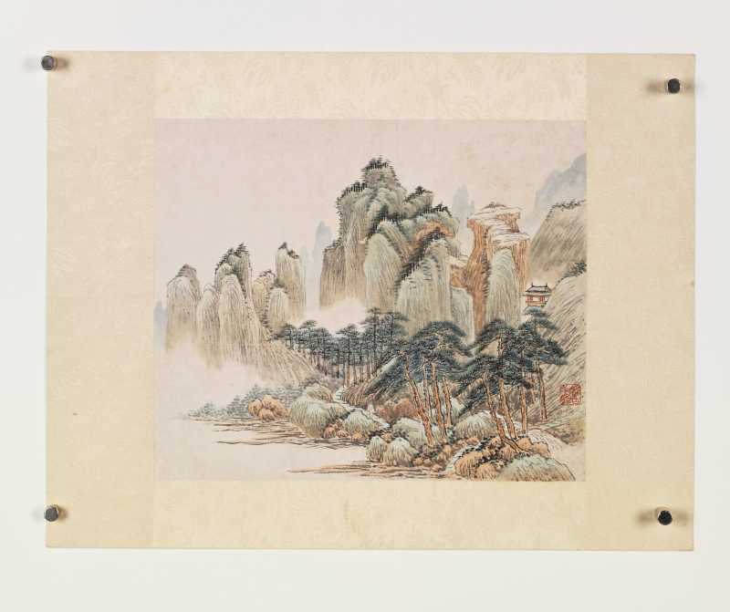 辛巳（1881年）、丁亥（1887年）作 吴榖祥、任颐 山水三帧 - 图16