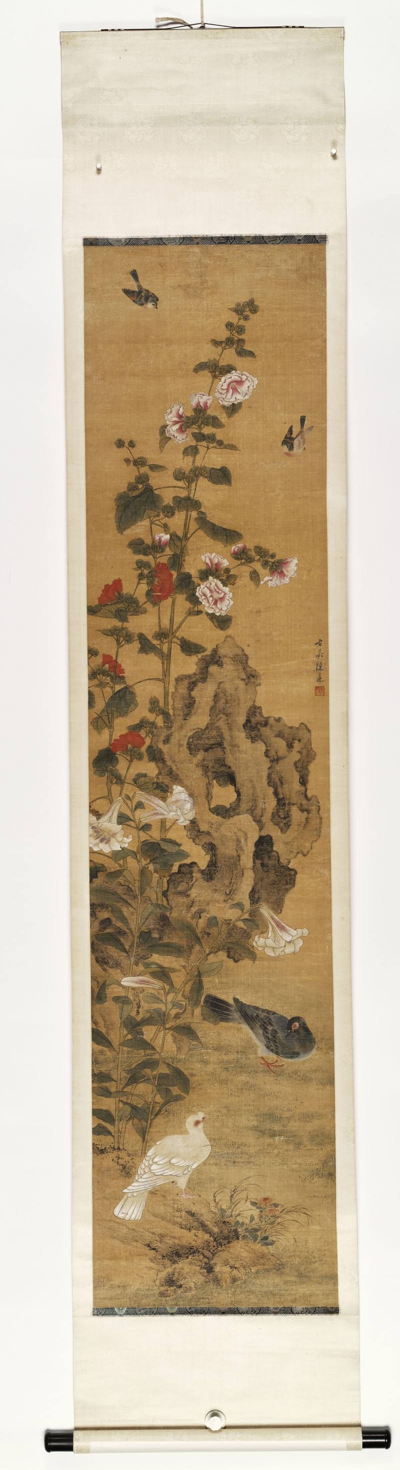 陈遵（款） 芙蓉双鸽 - 图2