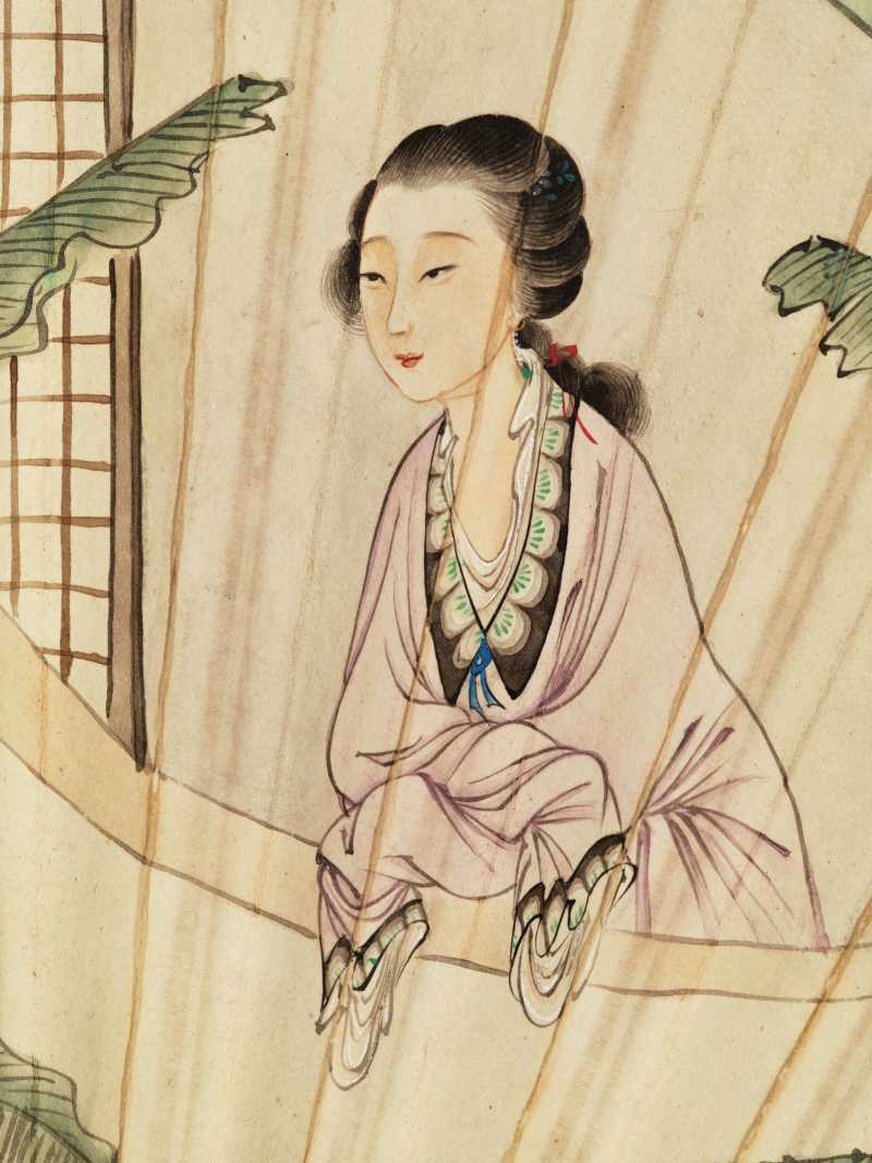 壬午（1942年）作 黄均、王揖唐 芭蕉仕女·行书“诚至斯孚” - 图8