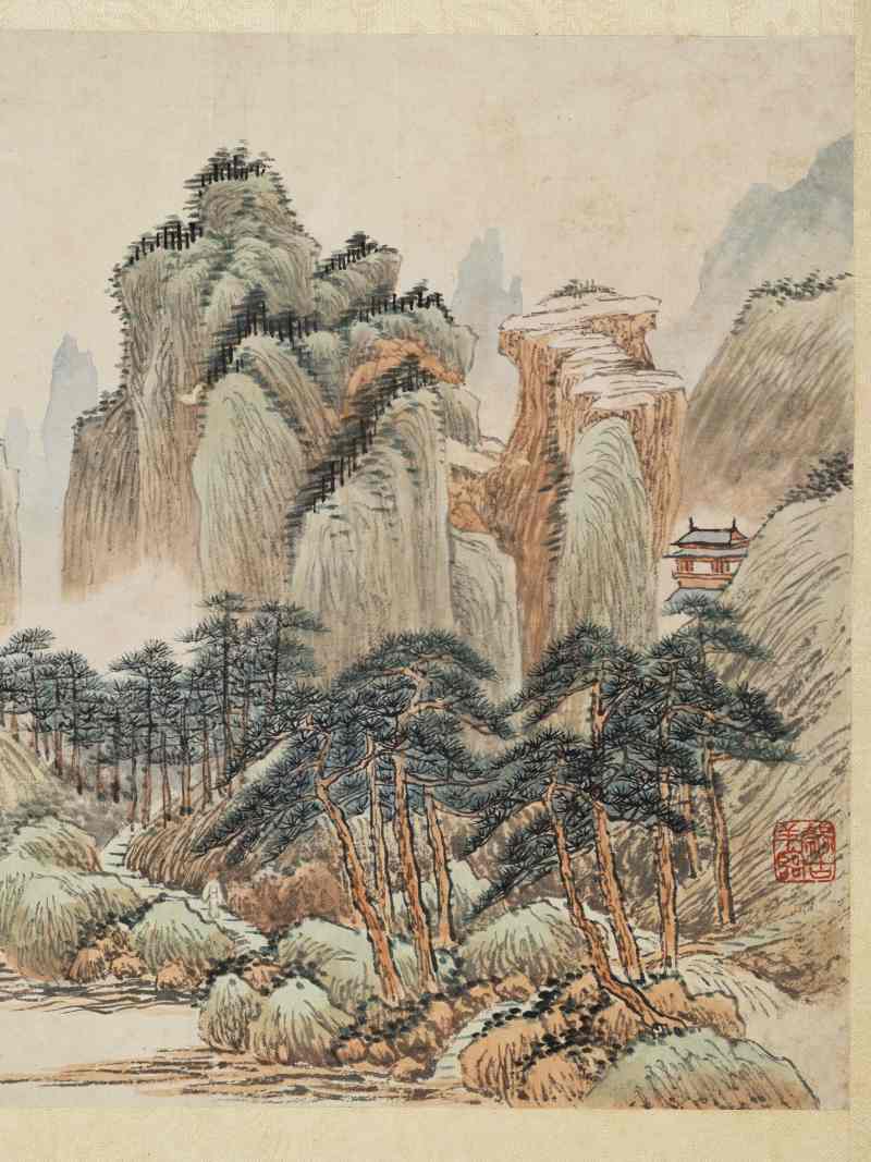 辛巳（1881年）、丁亥（1887年）作 吴榖祥、任颐 山水三帧 - 图17