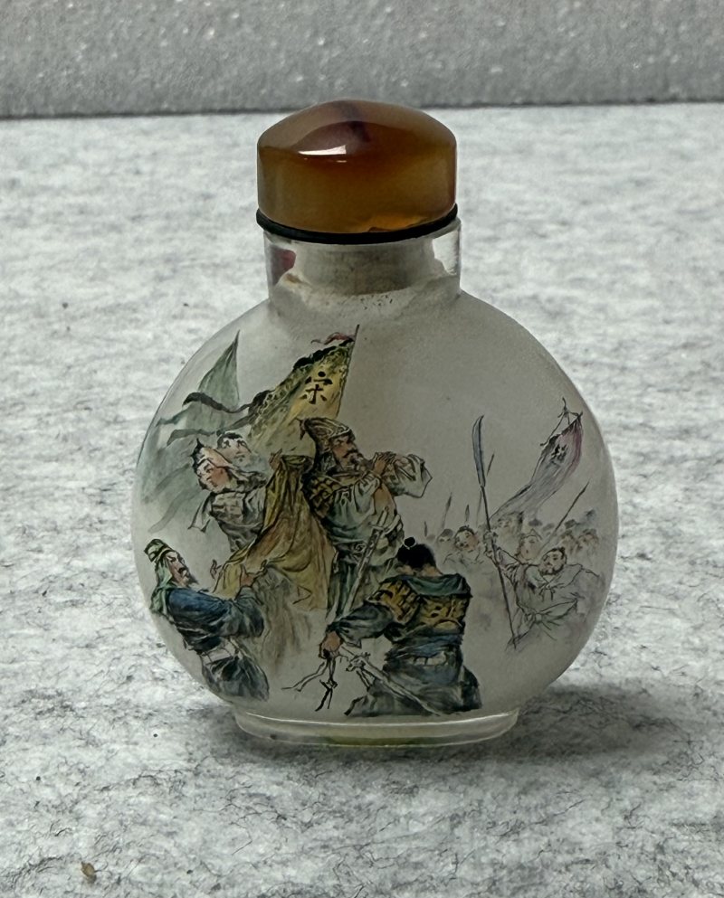 2004年 李克昌作 玻璃內繪“陳橋兵變”鼻煙壺 - 图3