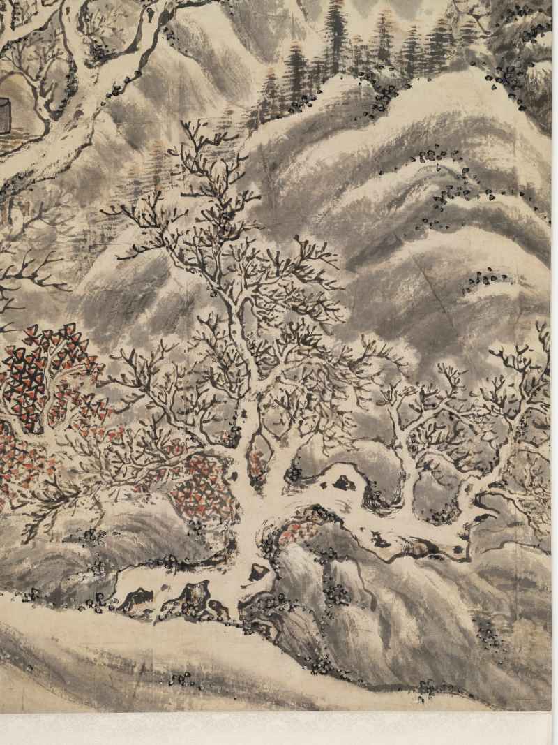 甲午（1834年）作 潘思牧（款） 仿戴文进关山积雪图通景六屏 - 图21