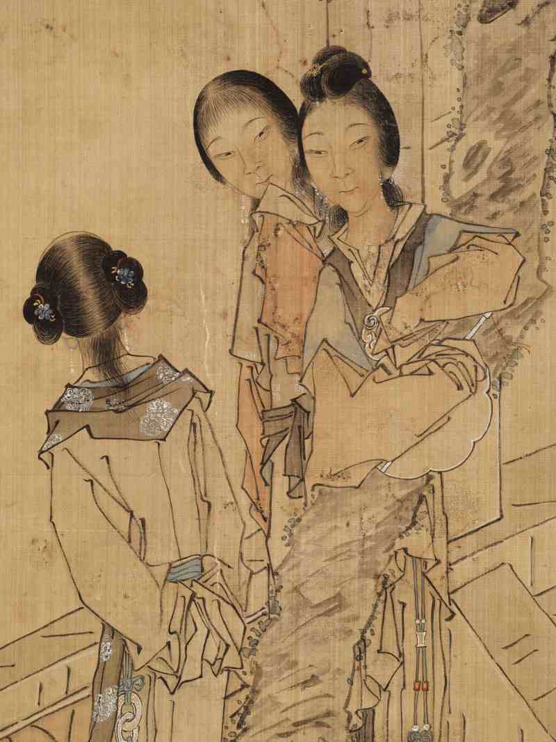 钱慧安 花荫仕女 - 图4