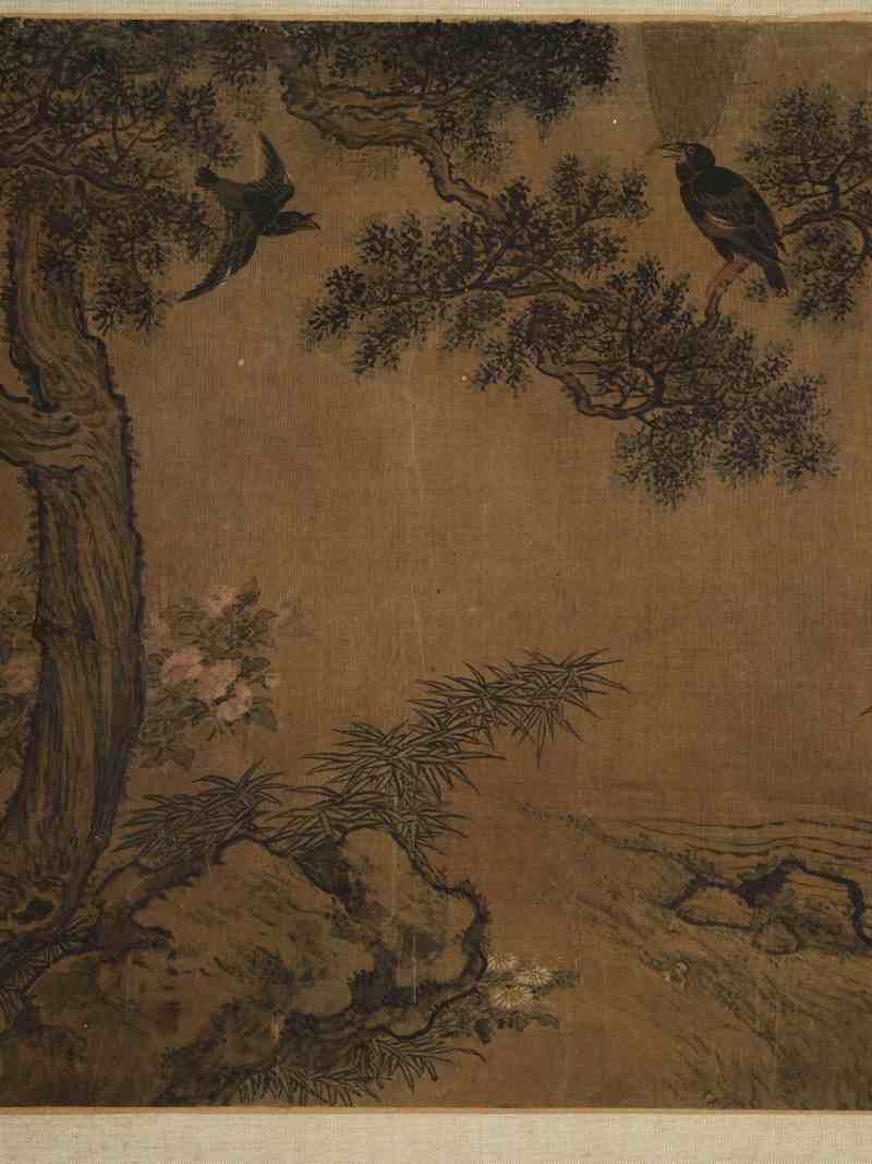 钱选（款） 松柏双鸦 - 图4