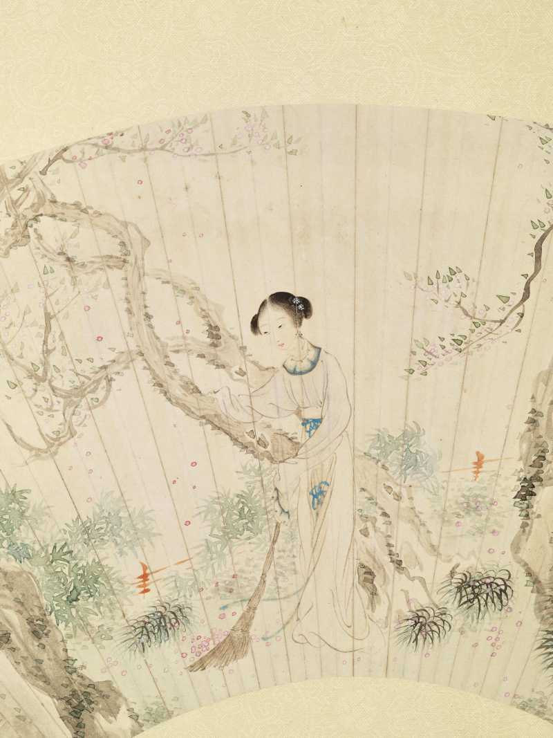 丁亥（1887年）、丁未（1907年）作 潘振节、潘振镛 仕女二帧 - 图10
