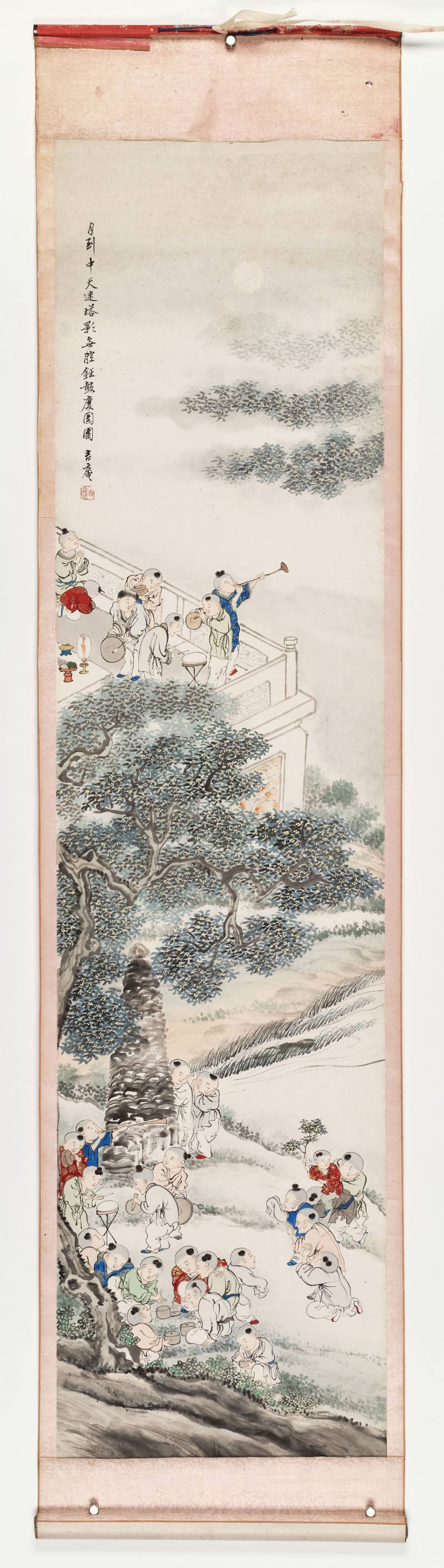 顾让 百子四屏 - 图2