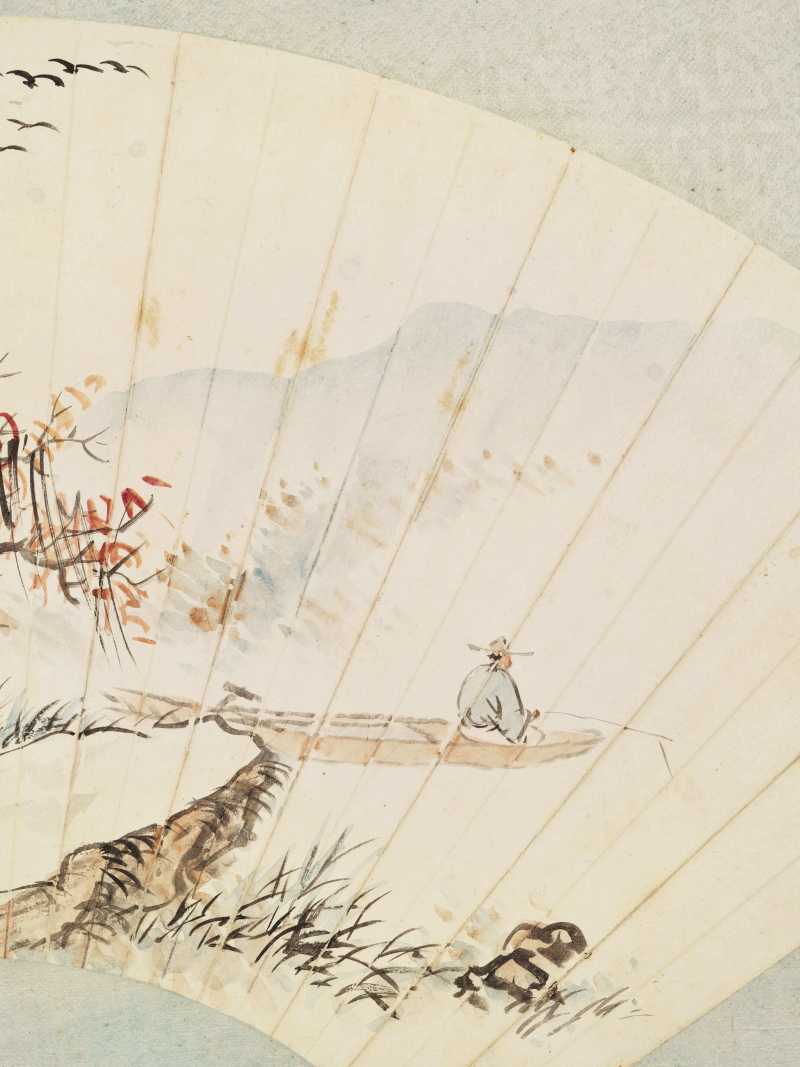 庚寅（1890年）、丁卯（1927年）作 任颐、袁培基、周镛 山水三帧 - 图3