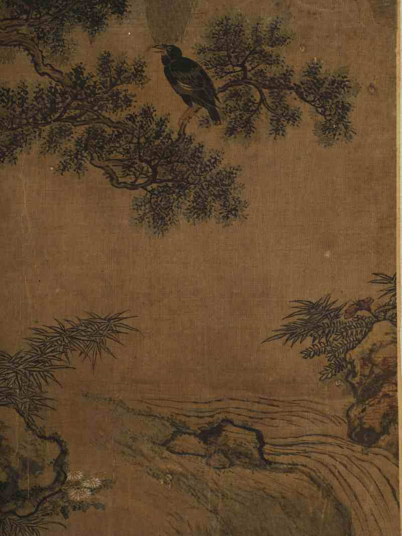 钱选（款） 松柏双鸦 - 图5