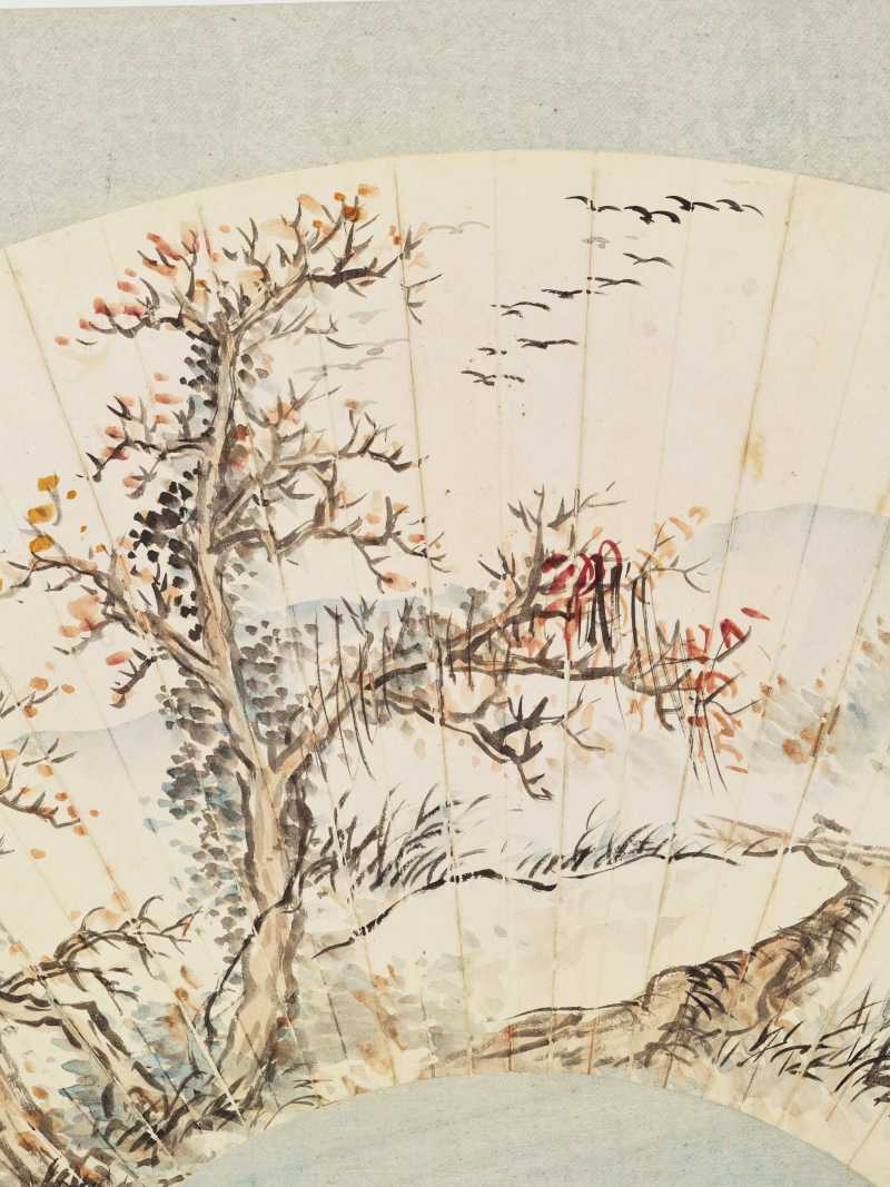 庚寅（1890年）、丁卯（1927年）作 任颐、袁培基、周镛 山水三帧 - 图4