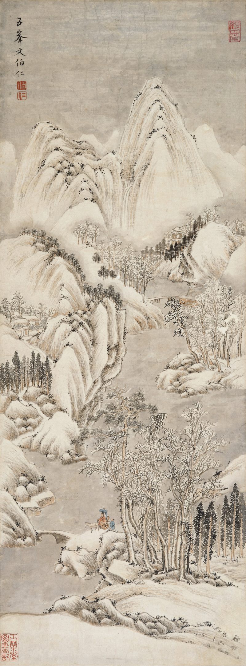 文伯仁（款） 雪岭行旅