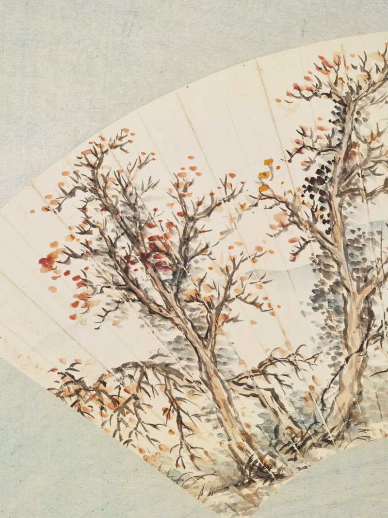 庚寅（1890年）、丁卯（1927年）作 任颐、袁培基、周镛 山水三帧 - 图5