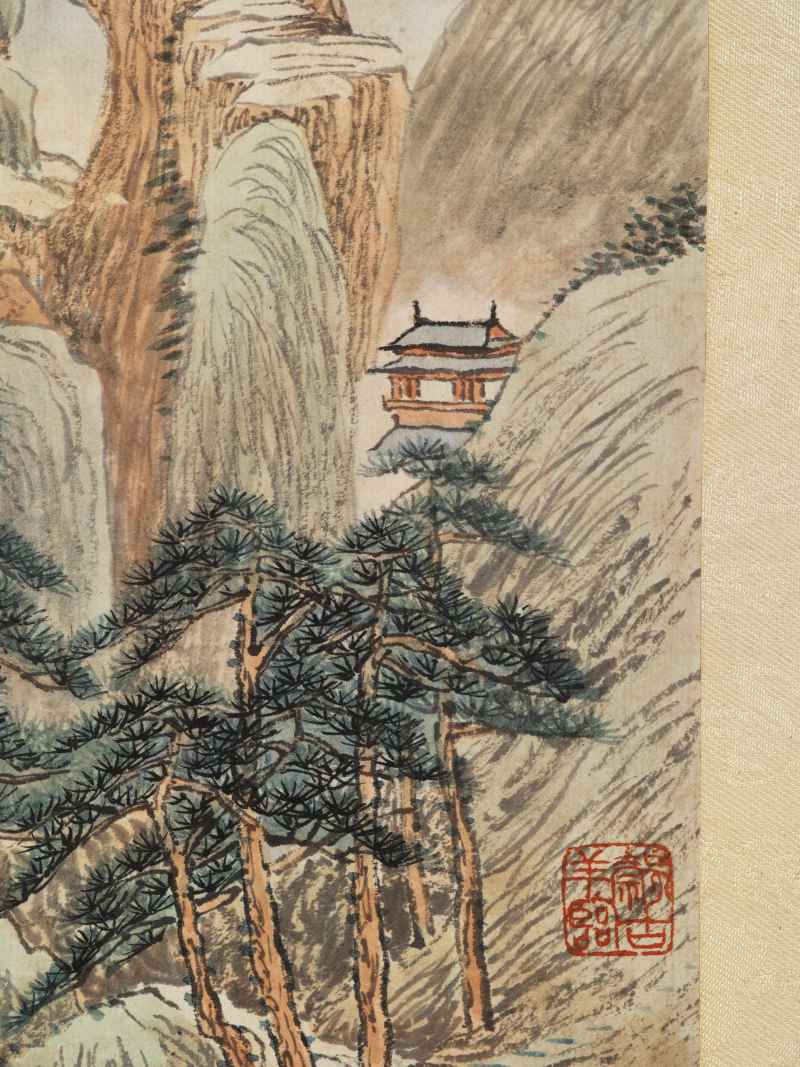 辛巳（1881年）、丁亥（1887年）作 吴榖祥、任颐 山水三帧 - 图19