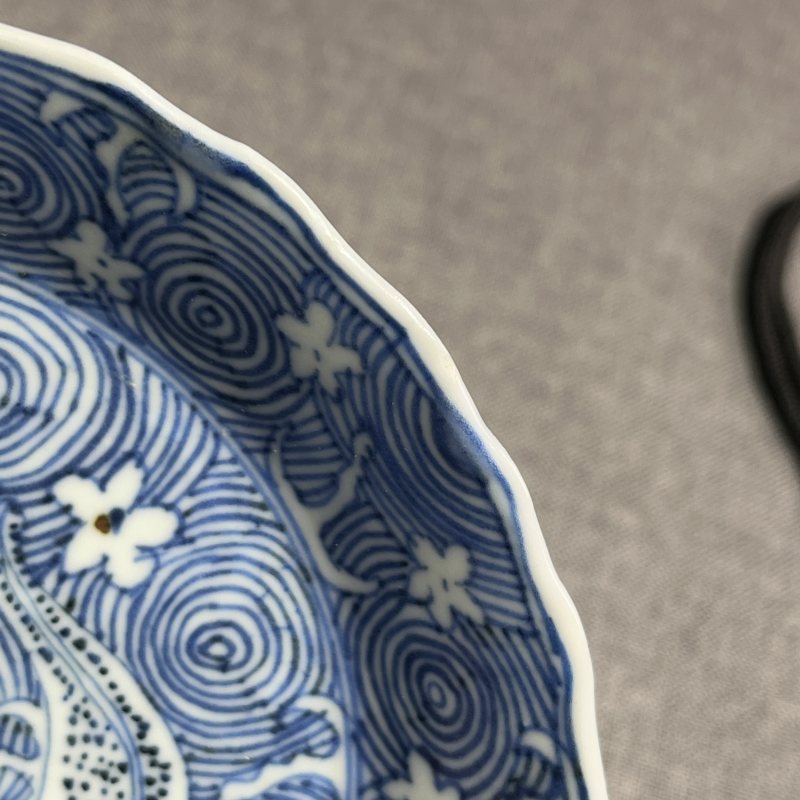 清康熙青花花卉纹盘 - 图12