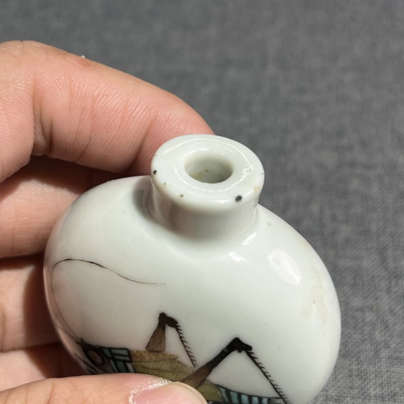 清道光粉彩虫趣图鼻烟壶 - 图9
