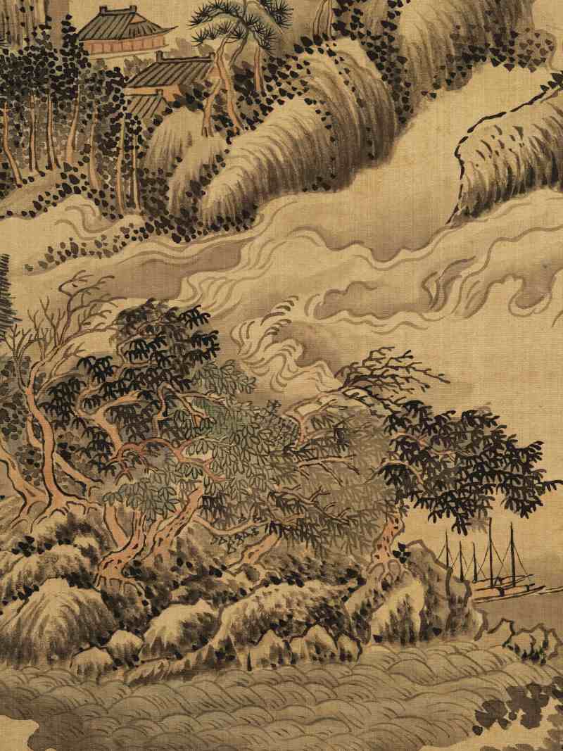 张僧繇（款） 秋山赏景图 - 图4