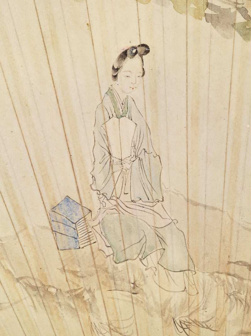 壬子（1852年）作 汤禄名 花果人物三帧 - 图17