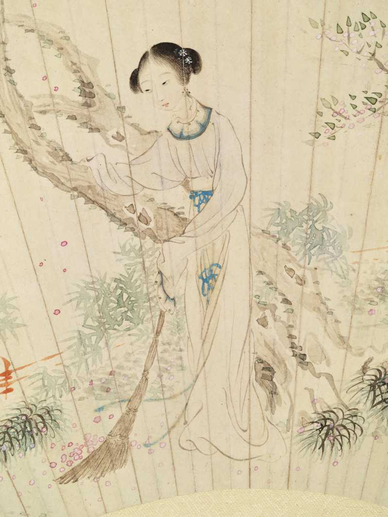 丁亥（1887年）、丁未（1907年）作 潘振节、潘振镛 仕女二帧 - 图11