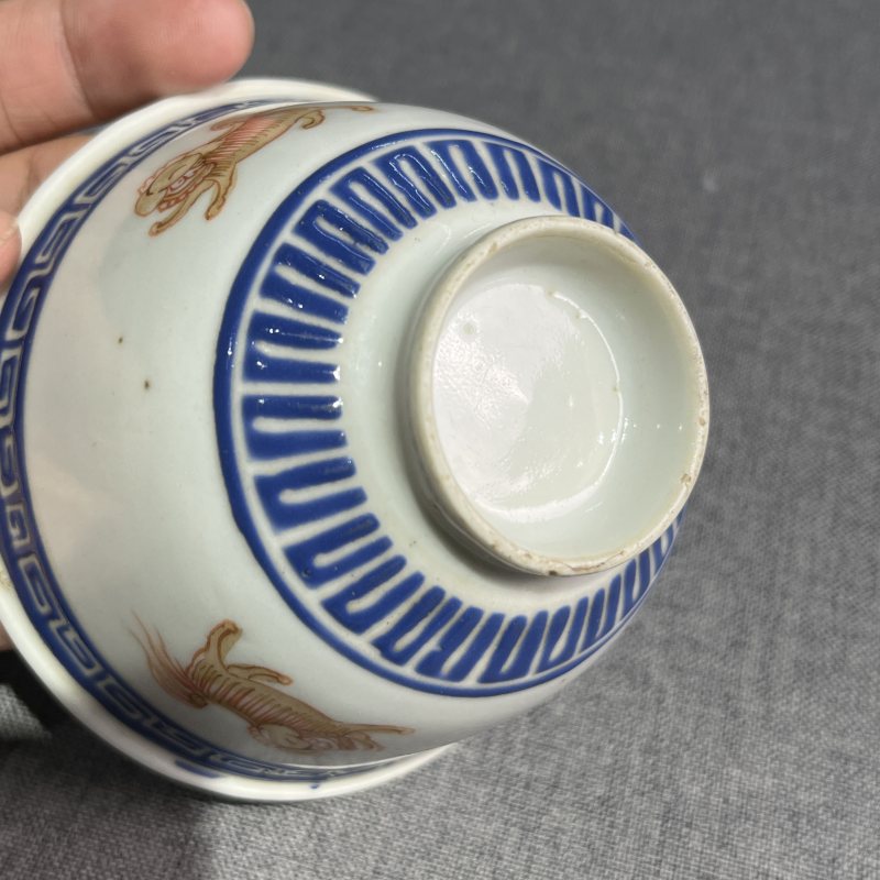 清乾隆粉彩狮子茶圆一对 - 图15