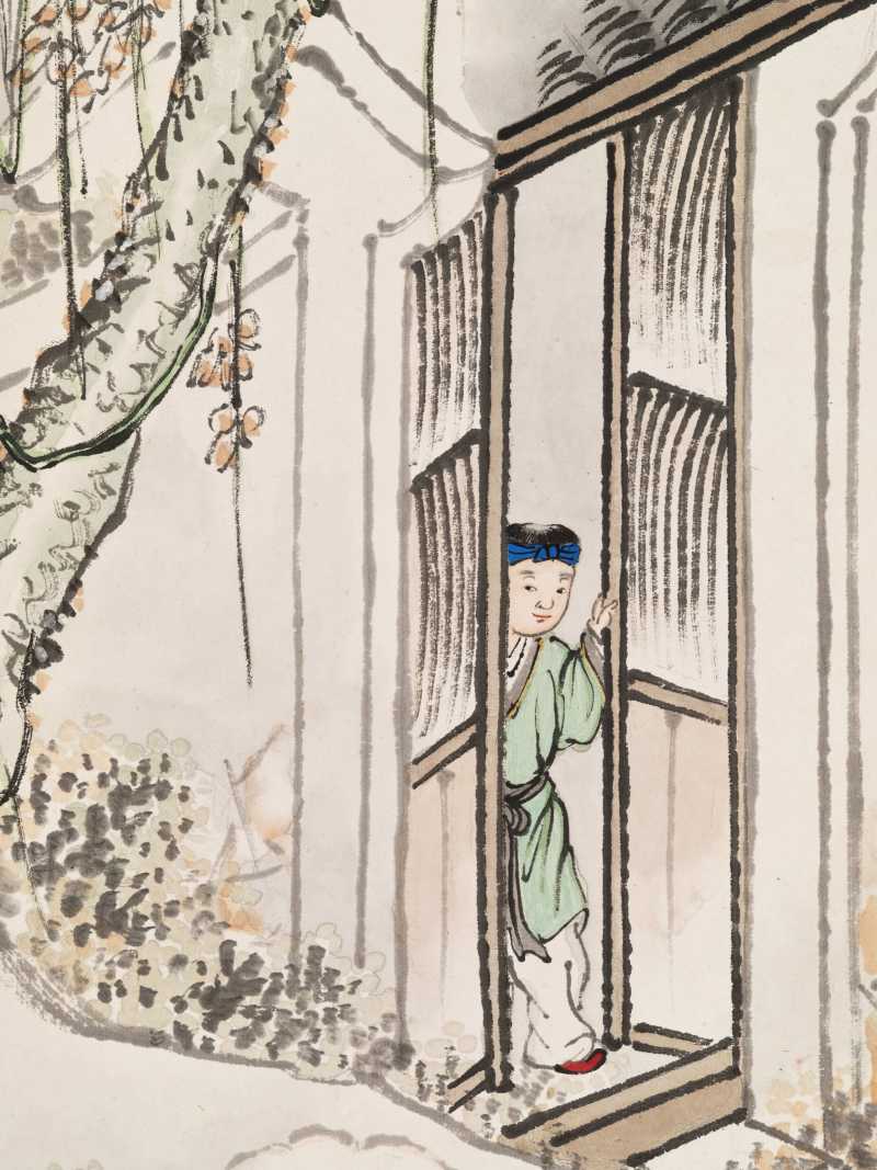 顾让 百子四屏 - 图53