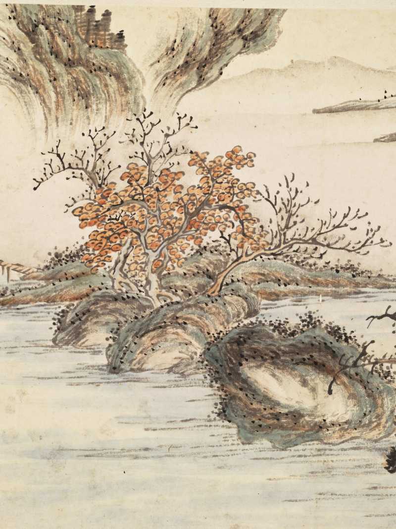 道光丙申（1836年）作 顾鹤庆（款） 仿赵大年笔意山水册 - 图9