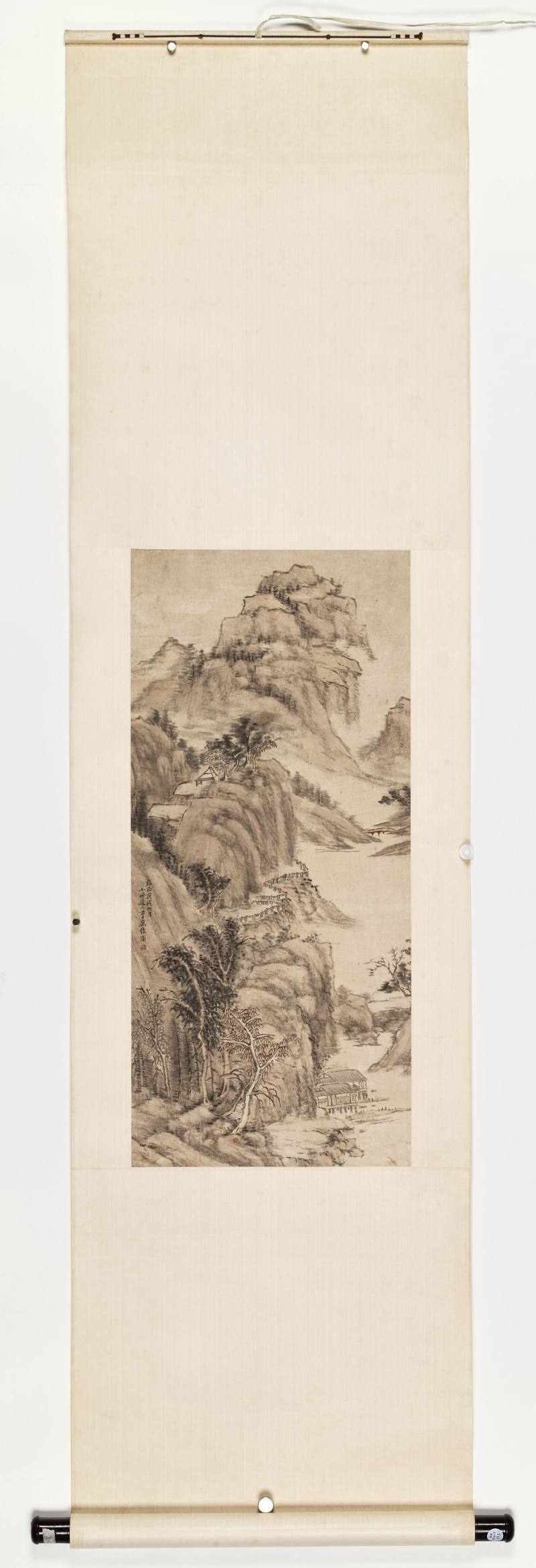 雍正庚戌（1730年）作 方士庶 江畔人家 - 图2