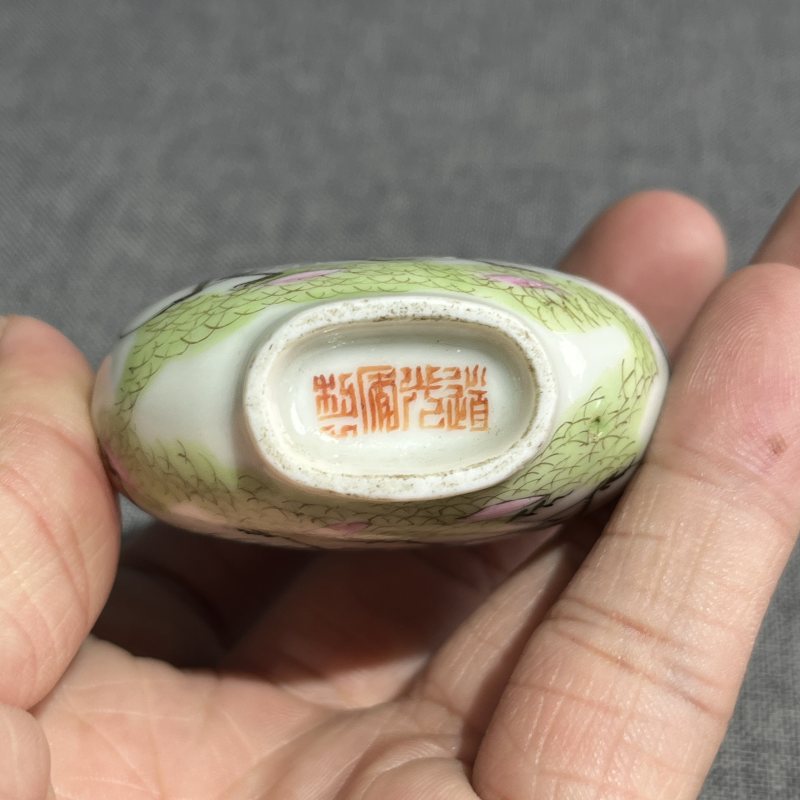 清道光粉彩虫趣图鼻烟壶 - 图11