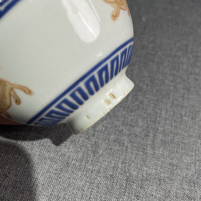 清乾隆粉彩狮子茶圆一对 - 图16