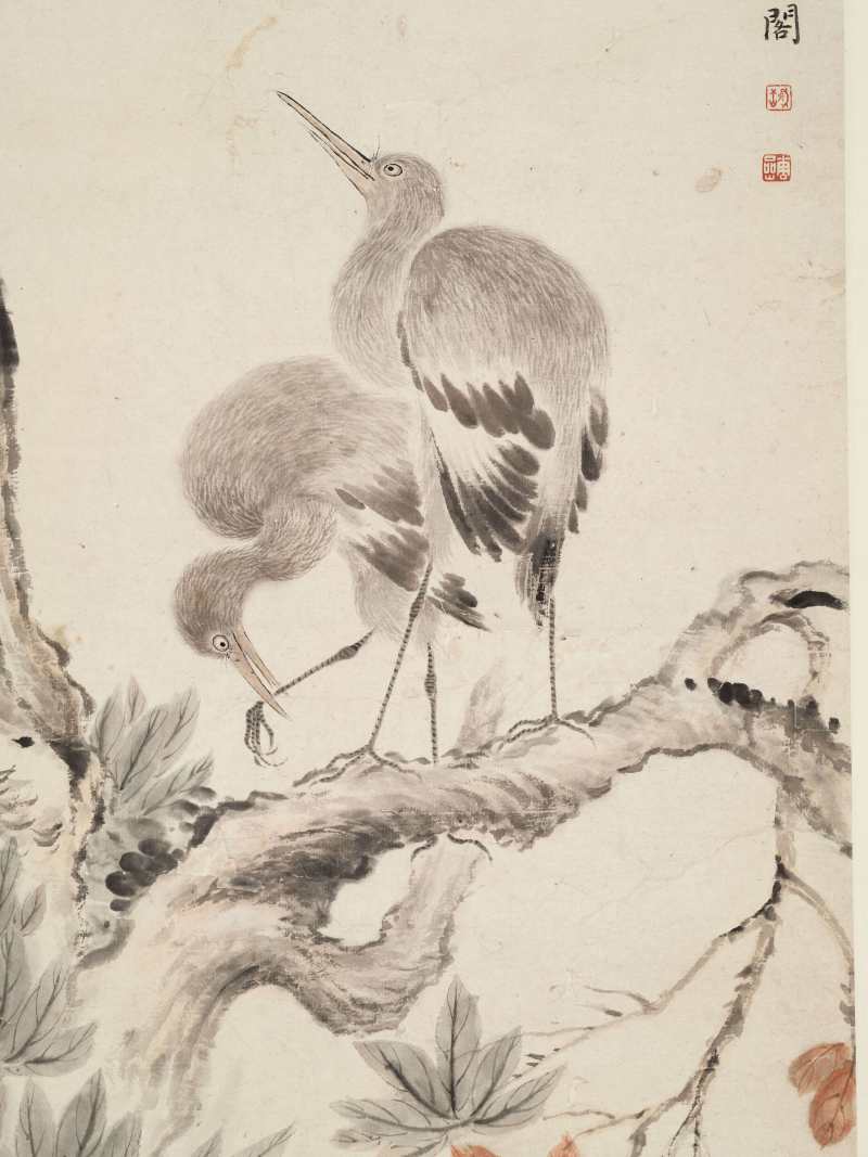 丁巳（1737年）作 华嵒（款） 枫飘禽讶图 - 图3