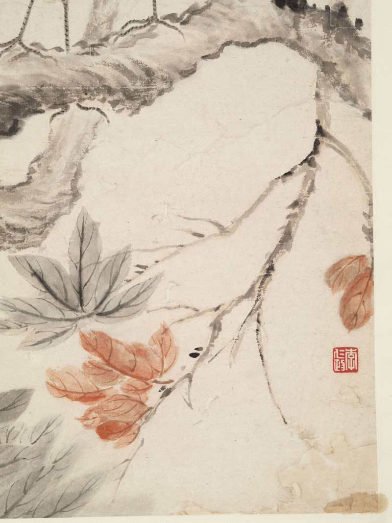 丁巳（1737年）作 华嵒（款） 枫飘禽讶图 - 图4