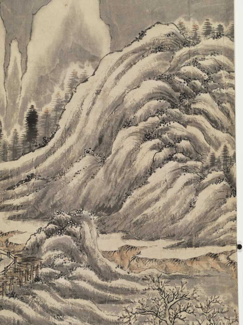 甲午（1834年）作 潘思牧（款） 仿戴文进关山积雪图通景六屏 - 图27
