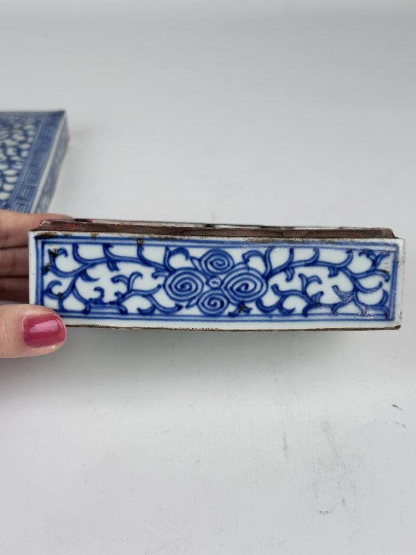 清中期 青花缠枝莲印泥盒 - 图6