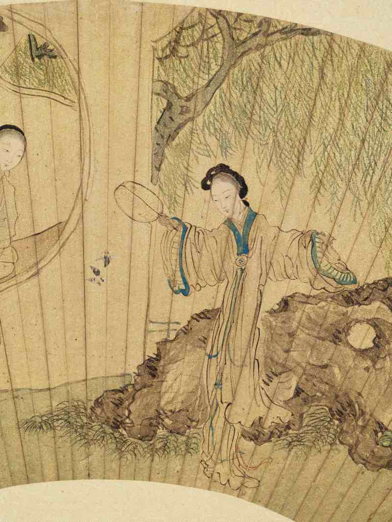 庚寅（1890年）、丙子（1876年）作 沙馥 人物花鸟五帧 - 图11