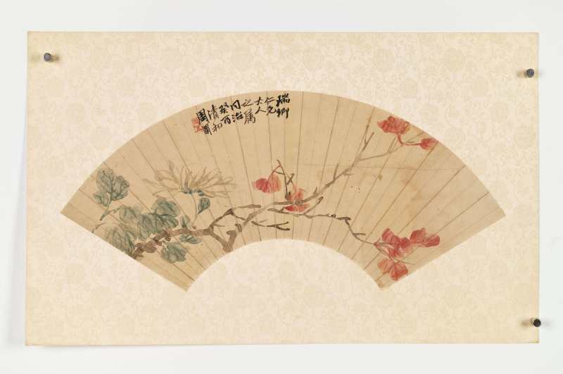 同治癸酉（1873年）作 周闲 花卉二帧 - 图2