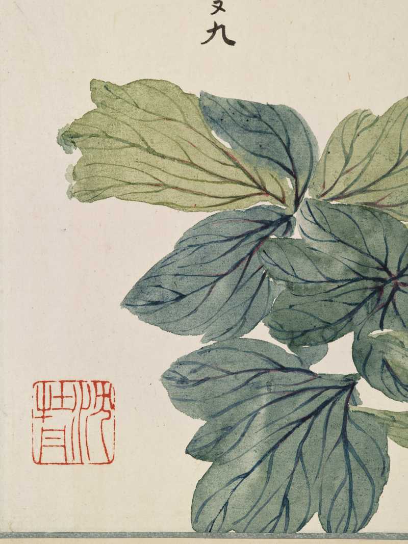 甲申（1944年）作 洪范、郑石桥、沈蔚文 山水花卉三帧 - 图5
