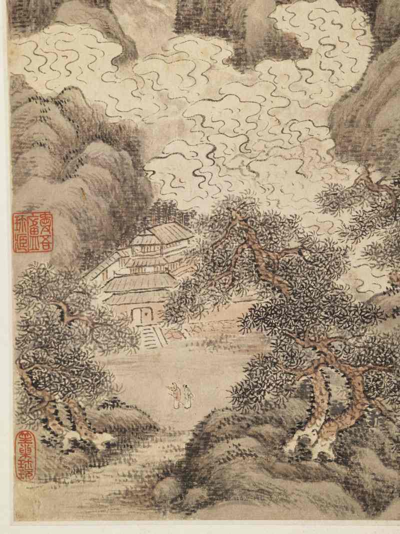丙辰（1676年）、戊子（1708年）作 王鉴（款）、王翚（款）等七家 诸家山水册 - 图11