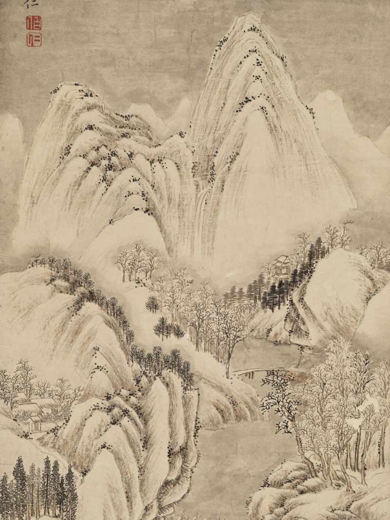 文伯仁（款） 雪岭行旅 - 图10