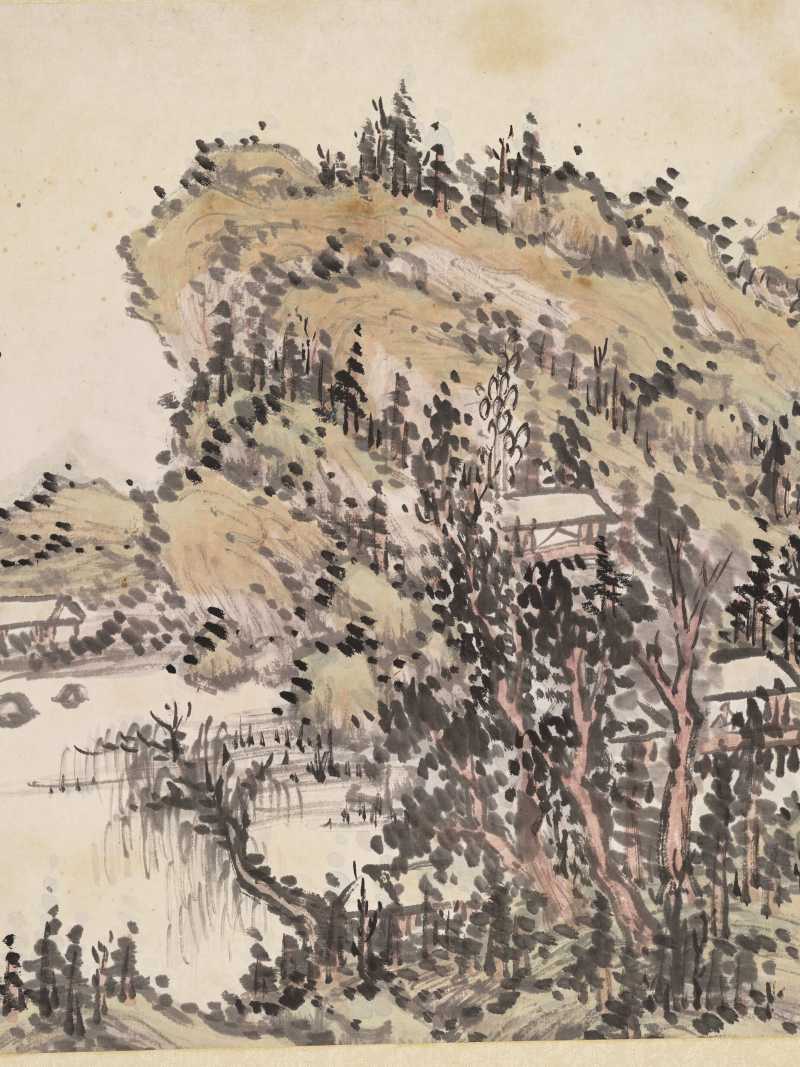 乙亥（1875年）作 陈若木、程庭鹭、胡铁梅等 山水人物七帧 - 图24