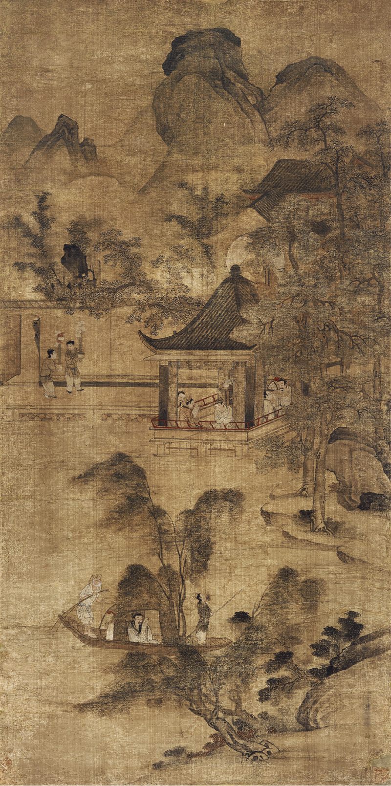 佚名 溪畔读书图