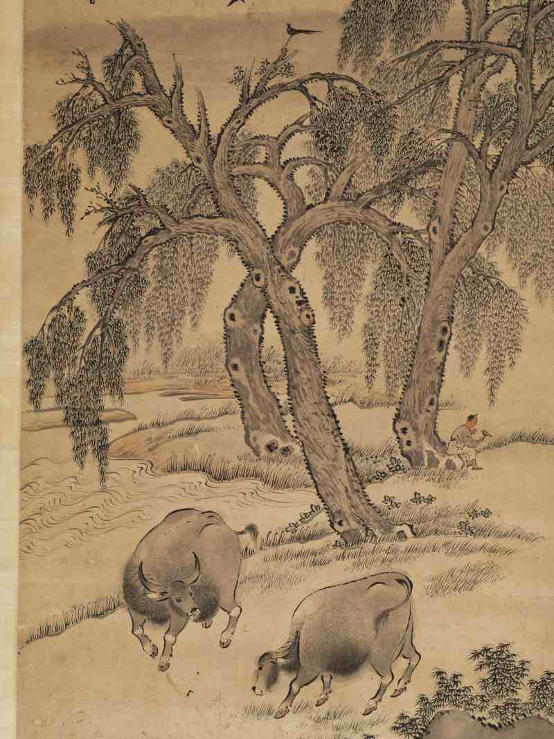 戊戌（1718年）作 杨晋（款） 柳溪放牧 - 图3