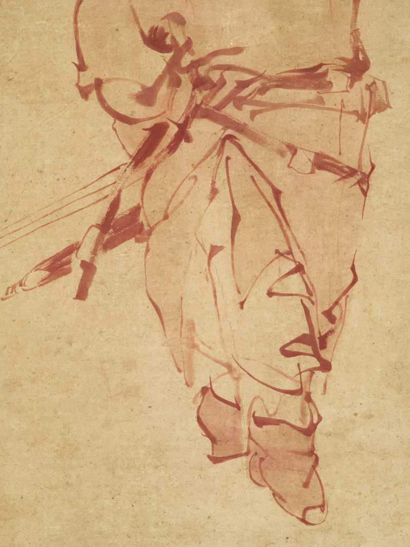光绪戊寅（1878年）作 任颐（款） 朱砂钟馗 - 图4