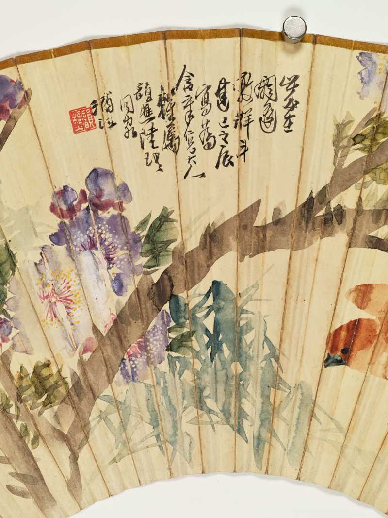 韵樵、洪锡礽、李孺 花鸟书法三帧 - 图5