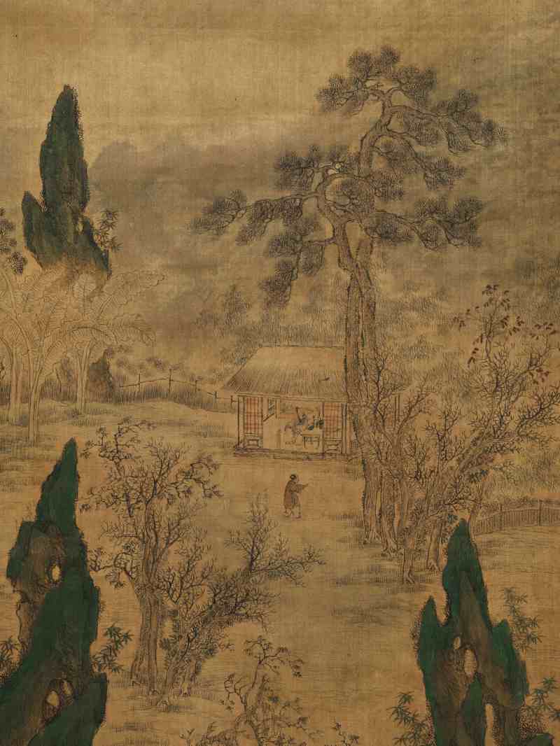 崇祯庚辰（1640年）作 范珏（款） 松园独坐 - 图4
