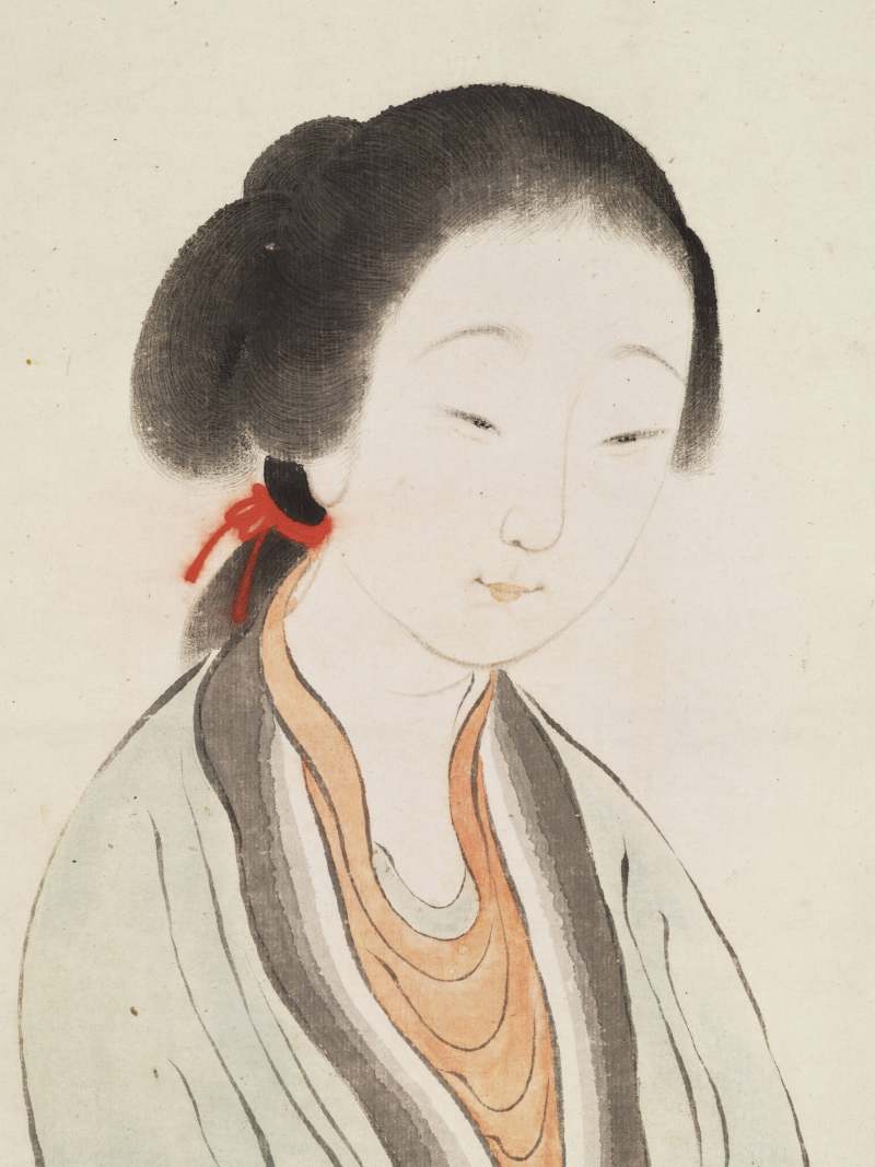 甲子（1864年）作 汤禄名 仕女 - 图4
