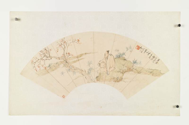 任薰 高士、花鸟二帧 - 图2