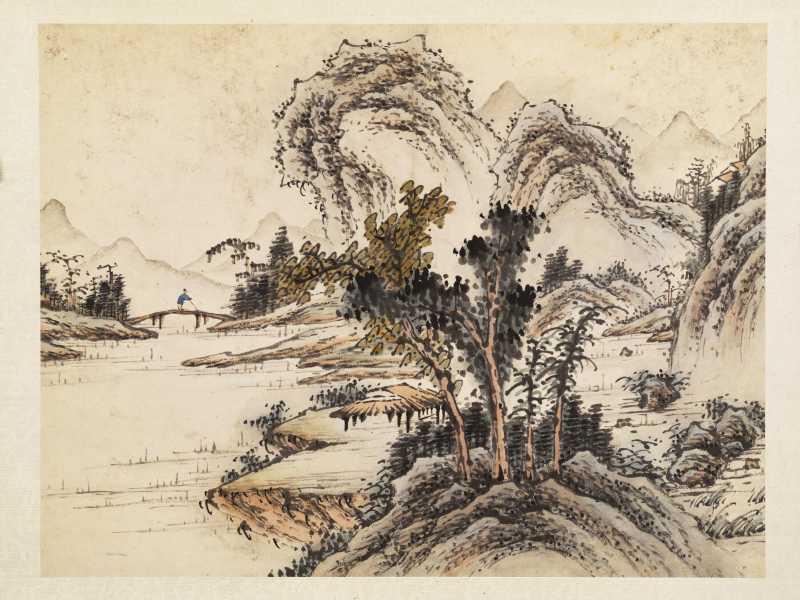 道光丙申（1836年）作 顾鹤庆（款） 仿赵大年笔意山水册 - 图13