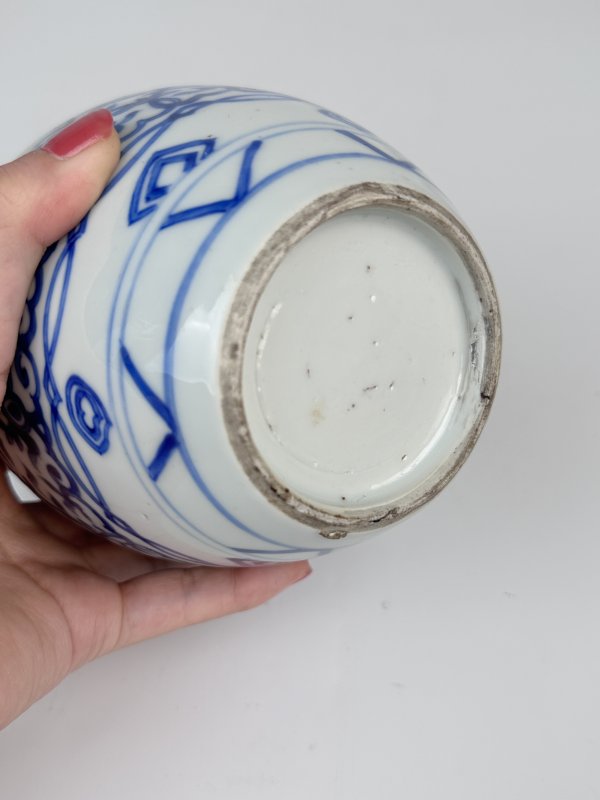 清康熙青花宝象花鸟纹罐 - 图8