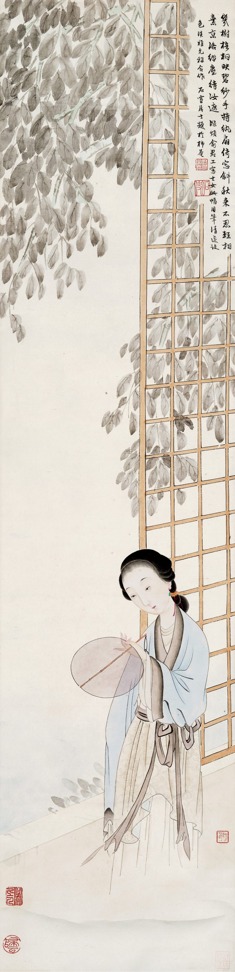 俞明 执扇仕女