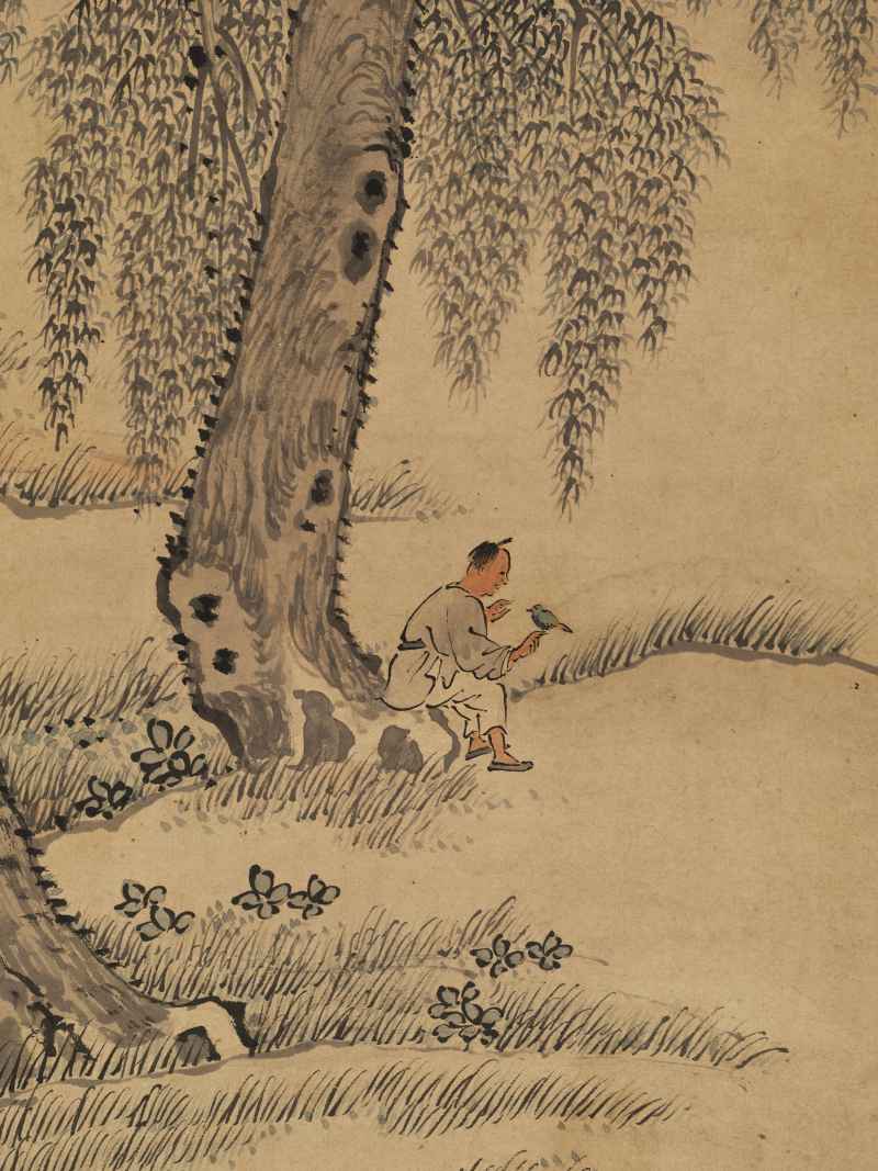 戊戌（1718年）作 杨晋（款） 柳溪放牧 - 图6
