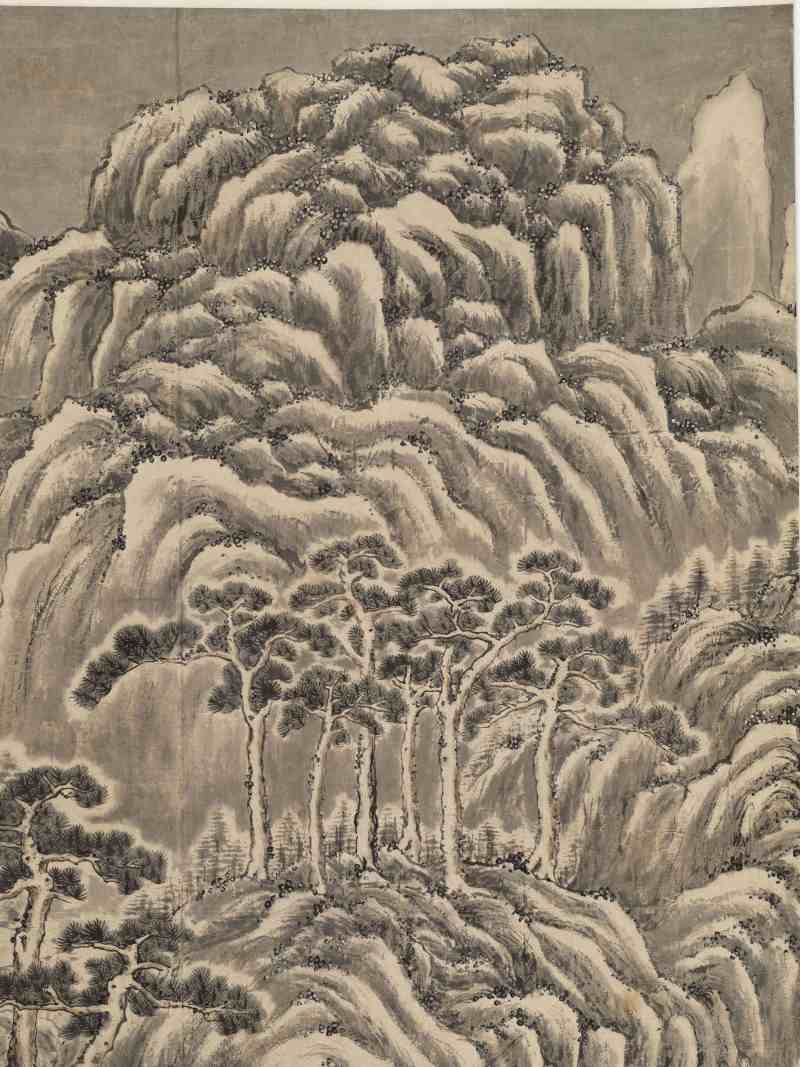 甲午（1834年）作 潘思牧（款） 仿戴文进关山积雪图通景六屏 - 图31